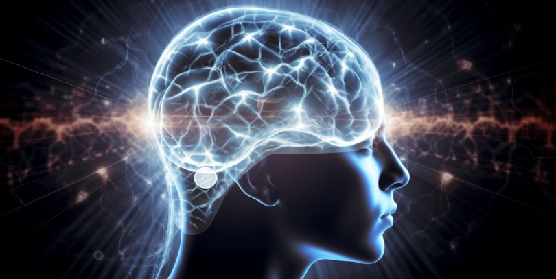 Мозг человека с нейронными связями